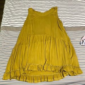 Golden yellow flowy bottom dress super soft sleeveless